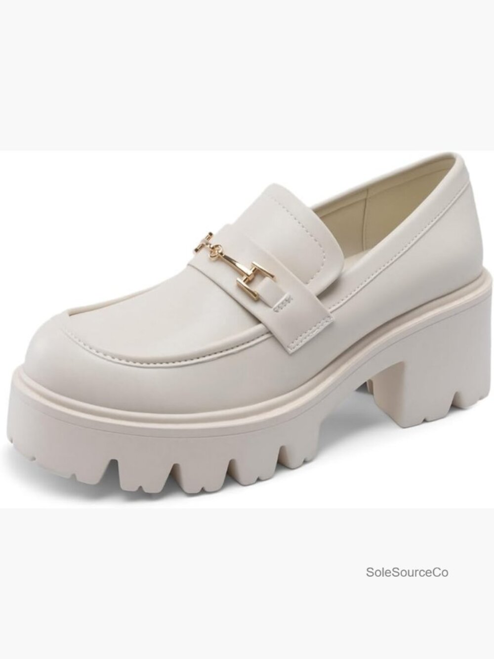 Chunky Platform Loafers Slip On Lug Sole Dressy Casual Office Shoes